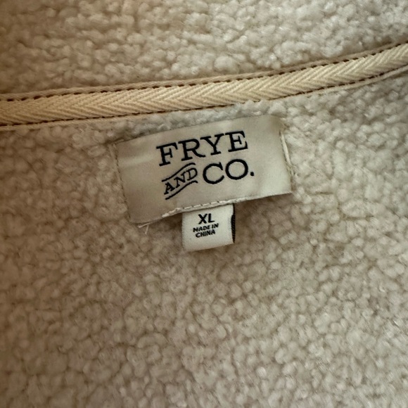 FRYE SND CO. Cream/Tanish Sherpa Sleeveless Open Front Women’s Vest  XL Pockets - Picture 9 of 14